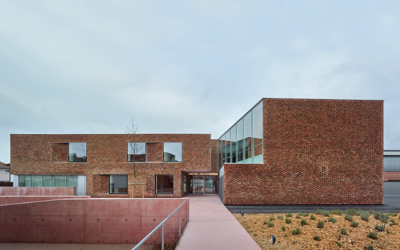Housing for elderly people in Huningue. Brick Award 22 Category "Sharing public spaces". Dominique Coulon et associ�s. Outside view