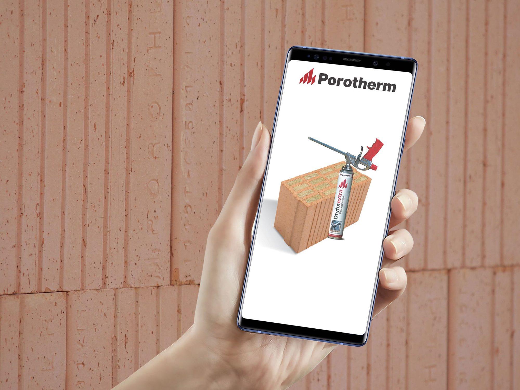 Porotherm kalkulator na zaslonu mobitela