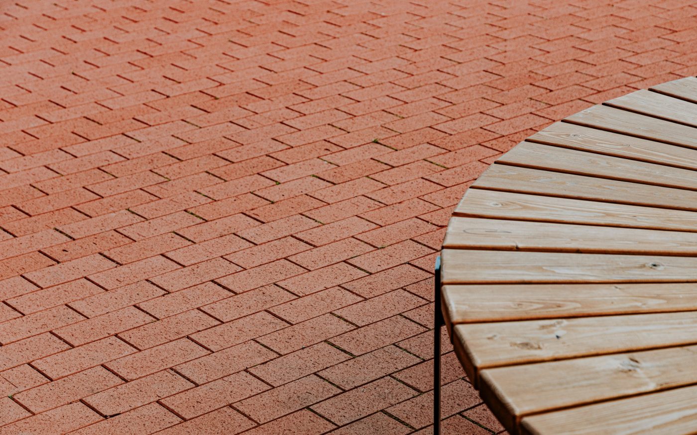 Kohtla-Järve Gymnasium in Kohtla-Järve, Estonia. Used materials: Terca St. John's ceramic bricks and brick slips, Penter Red Rough clay pavers from Aseri plant (Estonia).