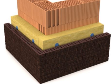 3D rendering of a cavity wall; can be e.g. used for u-value calculator
