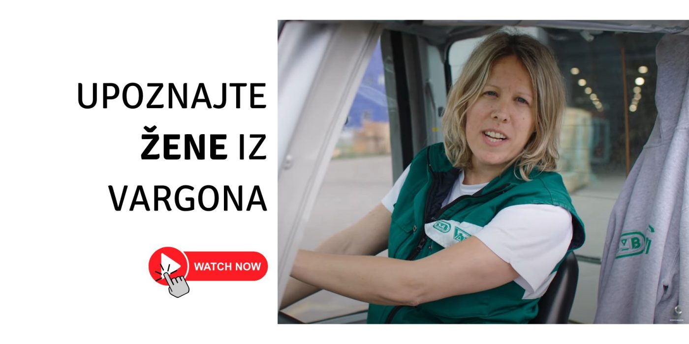 Djelatnica Vargona iz proizvodnje na viličaru