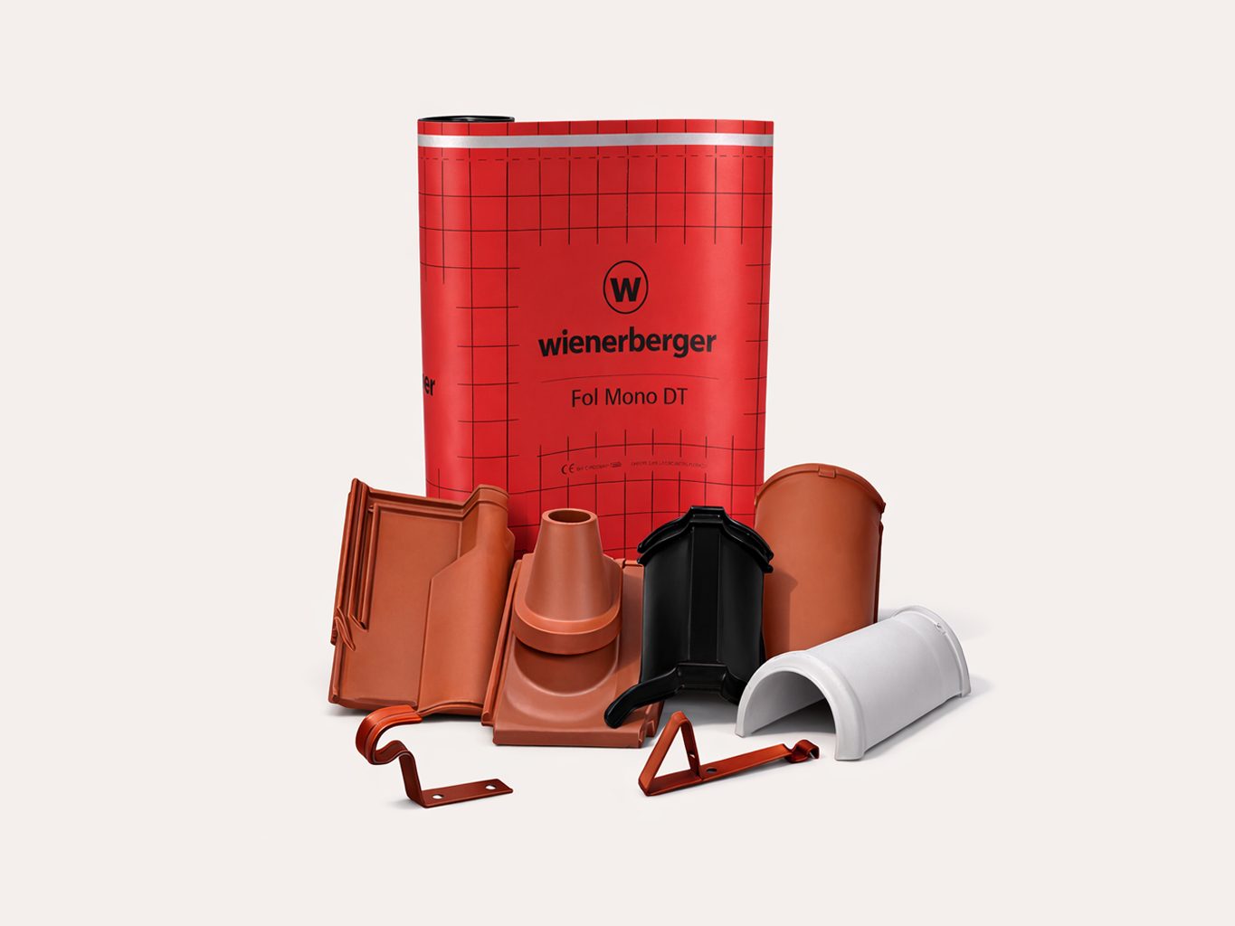 Tondach krovni sustav - paropropusna folija, keramički sljemenjaci, odzračnici i kopče za vjetar