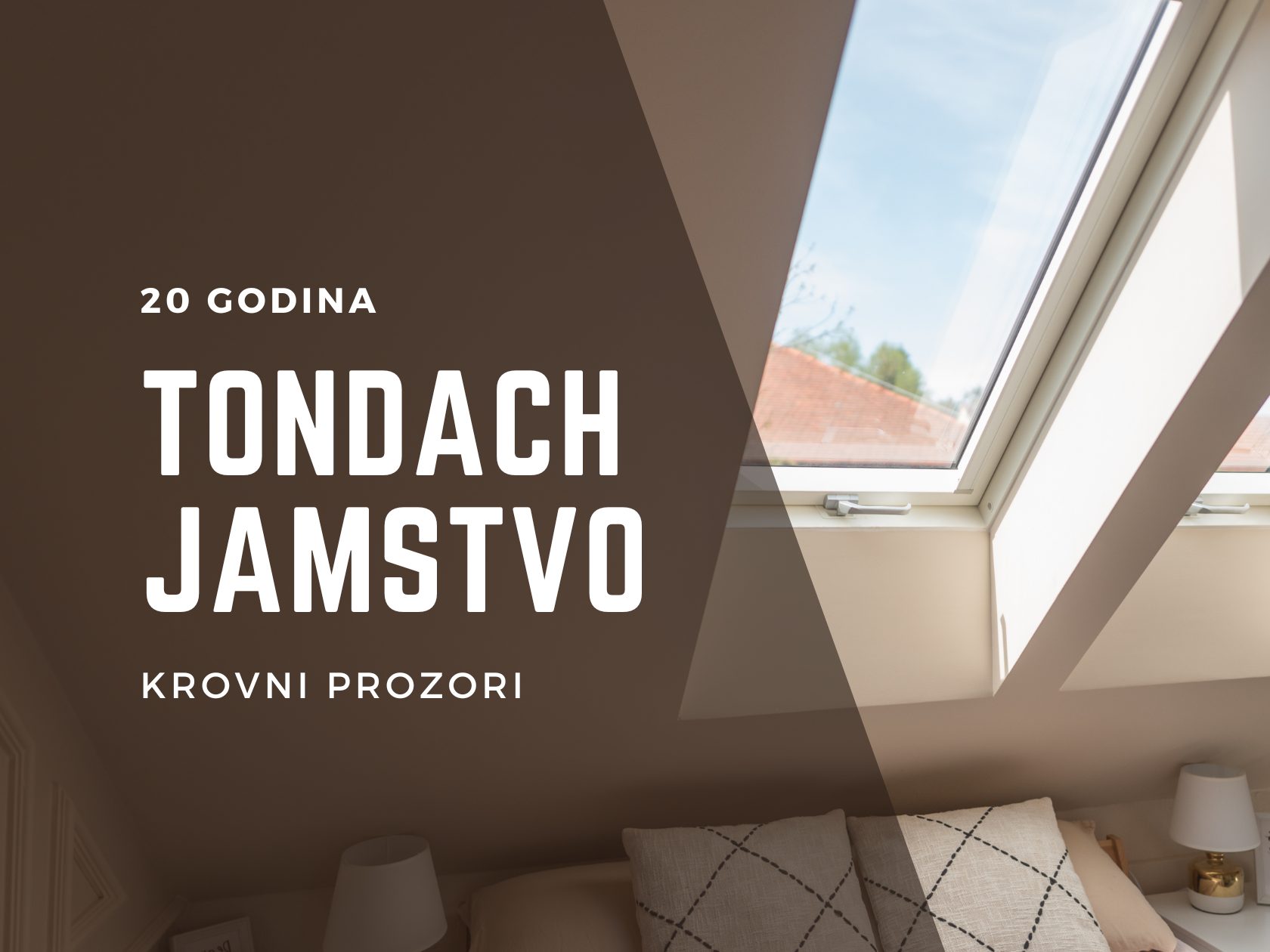 Tondach jamstvo 20 godina - krovni prozori u modernoj potkrovnoj sobi s prirodnim osvjetljenjem
