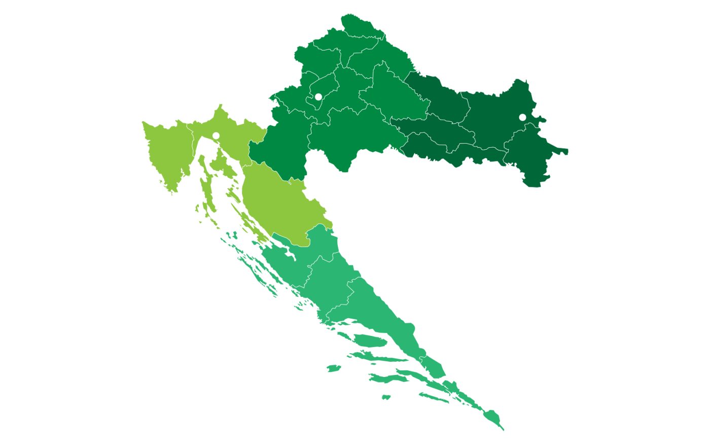 Vargon prodajna područja u Hrvatskoj