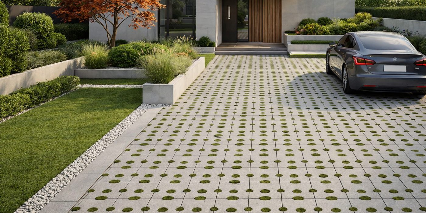 Semmelrock Circola siva na urbanoj površini - inovativni drenažni opločnik s kružnim šupljinama ispunjenim travom ili šljunkom