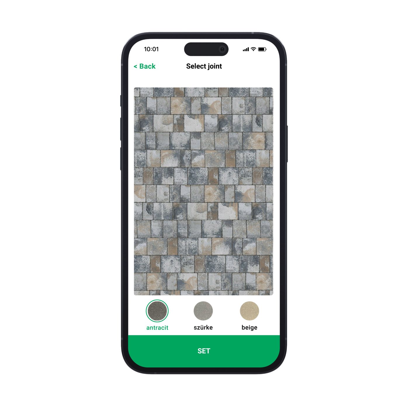 Usklađivanje boje fuga za opločenje u Semmelrock GardenVisions aplikaciji