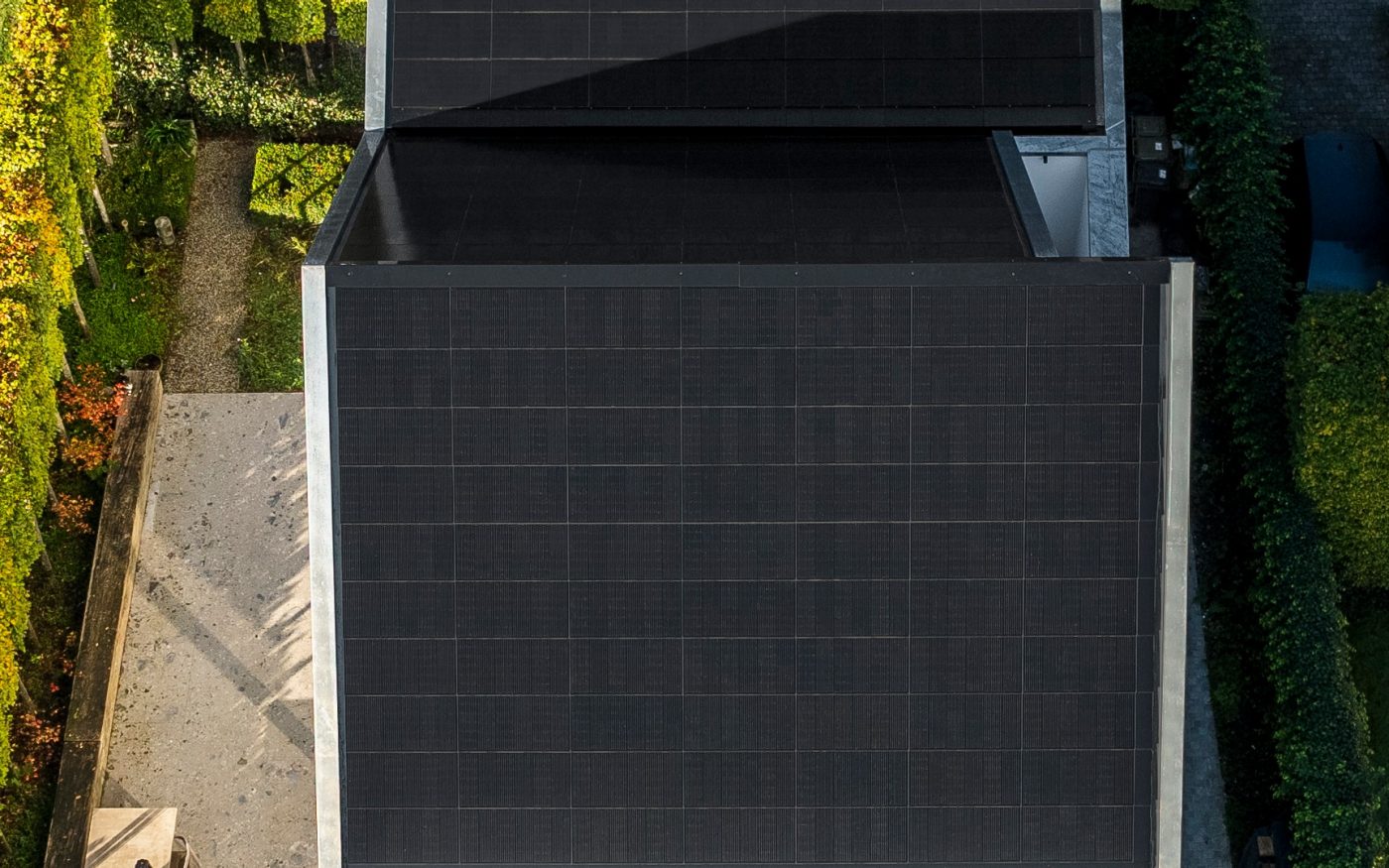 BIPV sustav na kući snimano iz zraka