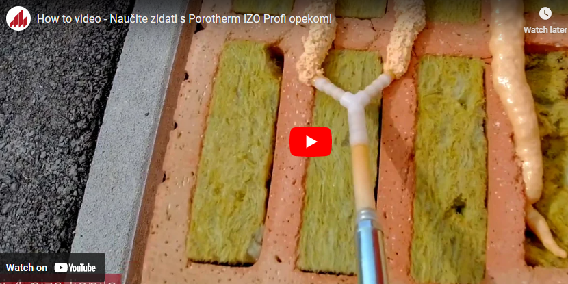 How-to video - zidanje Porotherm IZO Profi opekom bez morta