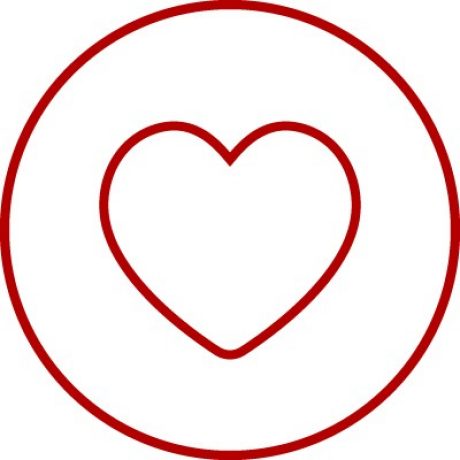Icon with heart for love, passion, emotion, e4